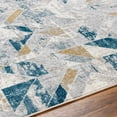thumbnail image 6 of Hauteloom Gonca Living Room, Bedroom Area Rug - Contemporary - Natural Gray, Royal Denim, Steel - 18" Sample, 6 of 6