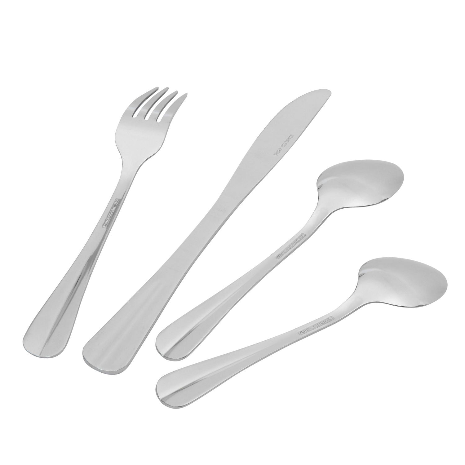 Mainstays McAllen 16-Piece Stainless Steel Flatware Set Silver, MS 16 Pc McAllen