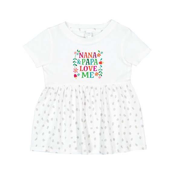 Inktastic Nana and Papa Love Me Girls Baby Dress