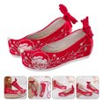 thumbnail image 3 of 1 Pair Chinese Style Embroidery Slippers Fashionable Wedge Heel Hanfu Shoes, 3 of 7