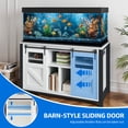 thumbnail image 2 of Dextrus 120 Gal Metal Fish Tank Stand with Storage, 1100 Lbs Capacity, Power Outlets, Barn Door, White, 2 of 10