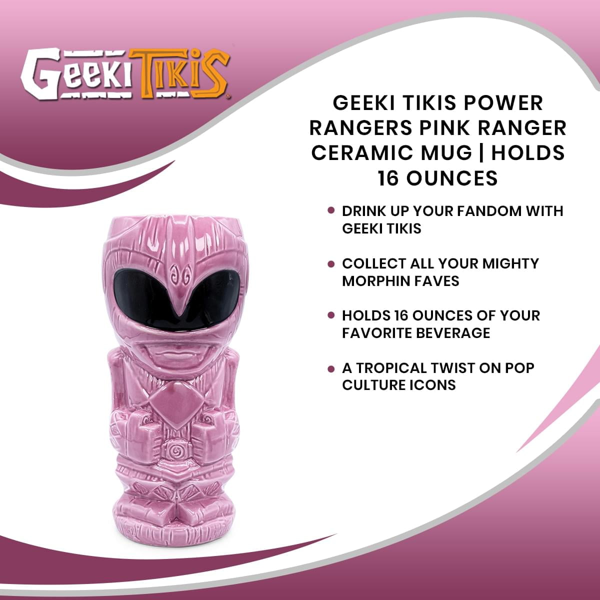 Buy Geeki Tikis Power Rangers Pink Ranger Ceramic Mug Holds 16 Ounces Online at Lowest Price