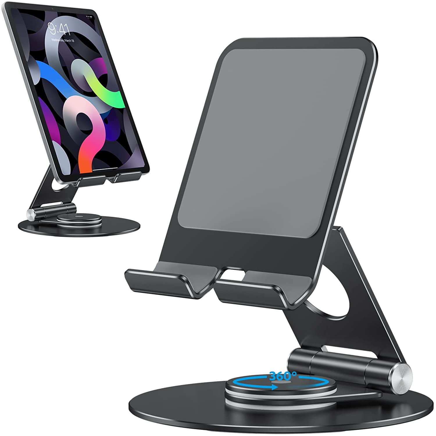 Tablet Stand for iPad, Swivel Tablet Stand with 360 Rotating Base