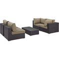 thumbnail image 1 of Modway Convene Ensemble Sectionnel de Patio Extérieur 5 Pcs en Espresso Moka, 1 of 5
