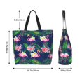 thumbnail image 6 of Flamingo Women's Tote Bags Reusable Grocery Shopping Bag Foldable for Beach Gym Work Daily Carry All, 6 of 6