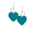 thumbnail image 2 of Delight Jewelry Acrylic 1" Teal Heart Open Heart French Earrings, 2 of 4
