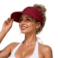 thumbnail image 2 of HuangHuanChen UV Protection Wide Brim Visor Sun Hats for Women Cooling Lightweight Empty Top Cap Breathable Outdoors Summer Sun Hats for Men Beach Golf Running Travel Daily Red One Size, 2 of 5