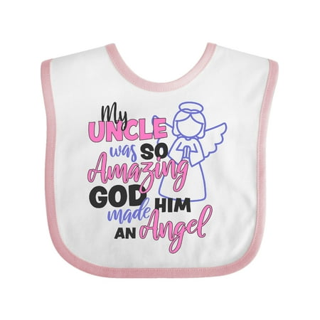 

Inktastic My Uncle was so Amazing God Made him an Angel Gift Baby Girl Bib