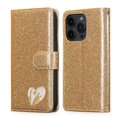 thumbnail image 1 of compatible iPhone 15 Pro Glitter Powder Love Leather Phone Case Cheap and fine, 1 of 4