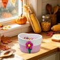 thumbnail image 6 of OANLKGI 7 in Cotton Rope Storage Basket With Cute Flower Decor Small Woven Organizer Bin Candy Holder For Halloween Thanksgiving Desktop Snack Key Makeup Home Tabletop Decor, 6 of 6