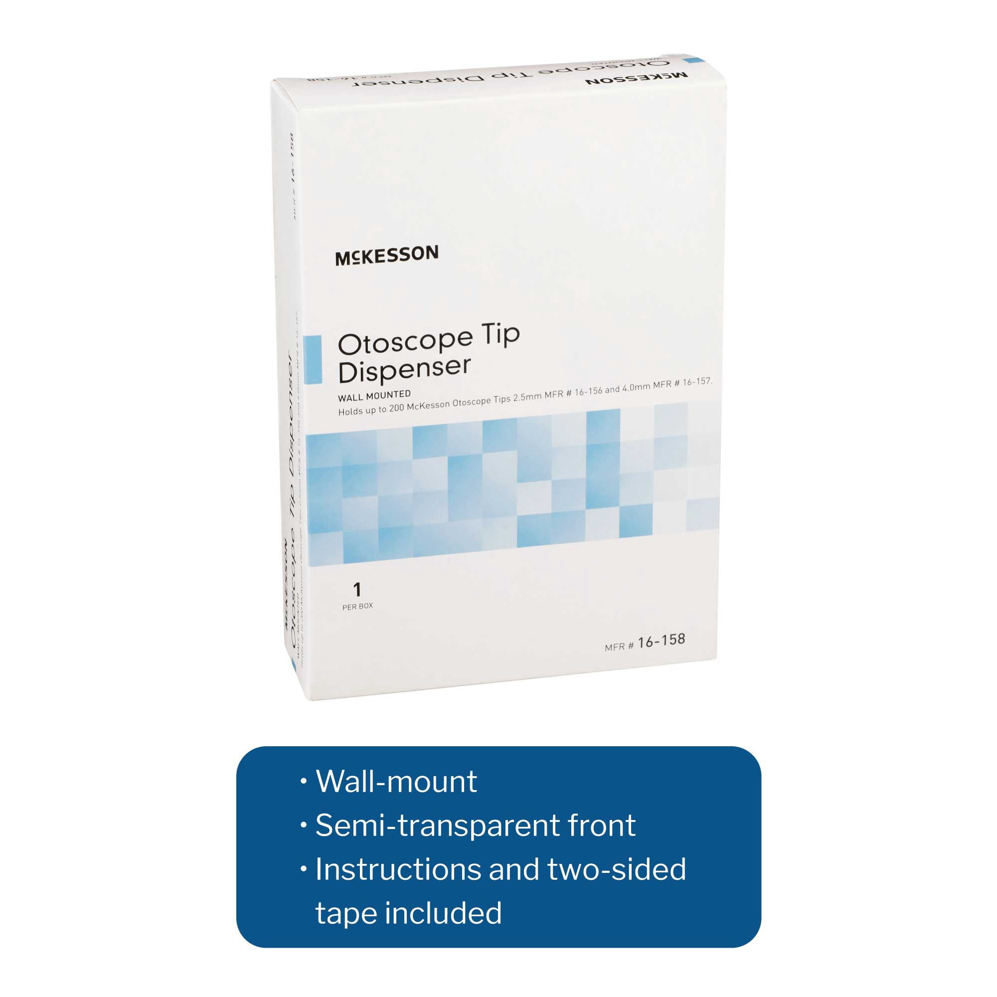 McKesson Otoscope Tips Dispenser - Wall Mount for Medical Offices, 5.5 in x 8 in, 10 Count