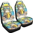 thumbnail image 3 of Binienty Funny Cat Car Seat Covers Front Seats Only Auto Front Seat Covers Stretchy Fabric Automobile Seats Protector Removable Auto Interior Set for SUV Truck Sedan, 3 of 8
