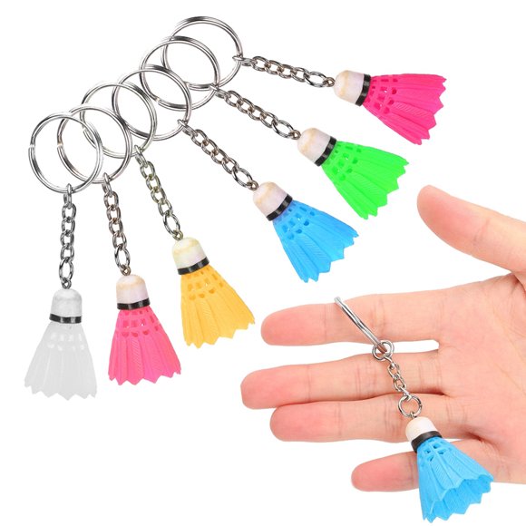 Porte-clés en Forme de badminton Six Couleurs, Mini Porte-Clés badminton, Décoration Suspendue pour fans, Cadeaux de Fête, Sacs d'École, Décoration de Clés pour Familles
