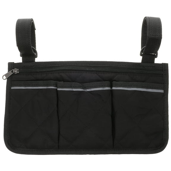 Askfic wheelchair bag Wheelchair Side Storage Bag Wheelchair Armrest Accessories Organizer with Reflective Strip 12.6"X7.09"X0.39"