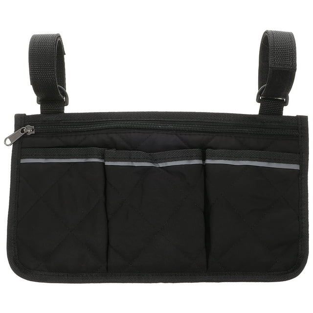 MasteelfCA Wheelchair Side Storage Bag Wheelchair Armrest Accessories Organizer with Reflective Strip