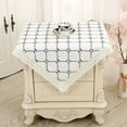 thumbnail image 4 of Nvzi Mantel, mantel de noche, cubierta de mesa de noche, funda para mesa de noche, decoración del hogar para mesa de noche, manteles para muebles (blanco océano), 4 of 5