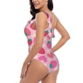 thumbnail image 6 of Balery Haear Strawberry One Shoulder Swimsuits for Women Ruffle Swimsuits Tummy Control One Shoulder Bathing Suits-, 6 of 8