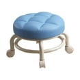 thumbnail image 4 of Abbracc Furniture Stool Low Rolling Seat Multi-Function Portable PU Padded Rolling Stool Dark blue, 4 of 9