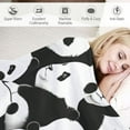 thumbnail image 3 of COMIO  Cute Panda Throw Blanket Soft Warm Print Black White Blanket for Sofa Chair Bed Office Travelling Camping, 3 of 6