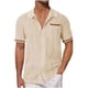 thumbnail image 1 of pstuiky camisetas de hombre, Blusa informal de punto con cuello vuelto, manga corta y color liso para hombre ropa de hombre xl, 1 of 5