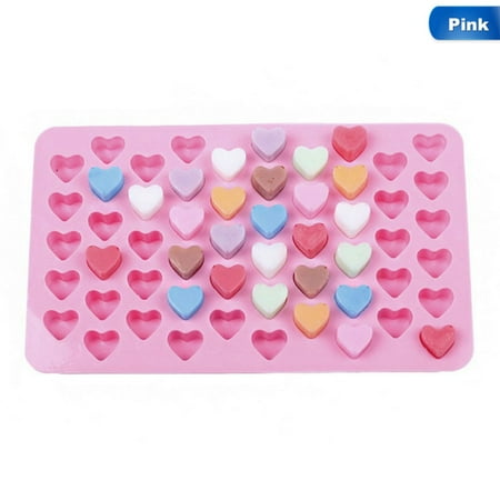 Chocolate Lolly Maker Fancyleo Kitchen Baking Tools 55 Holes Cute Heart Style Silicone Chocolate Mold Ice Candy Lolly Muffin Mould Valentine Gift Maker ()