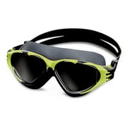Dolfino Tidal Adult Mirrored Swim Goggle, Black/Yellow, Unisex