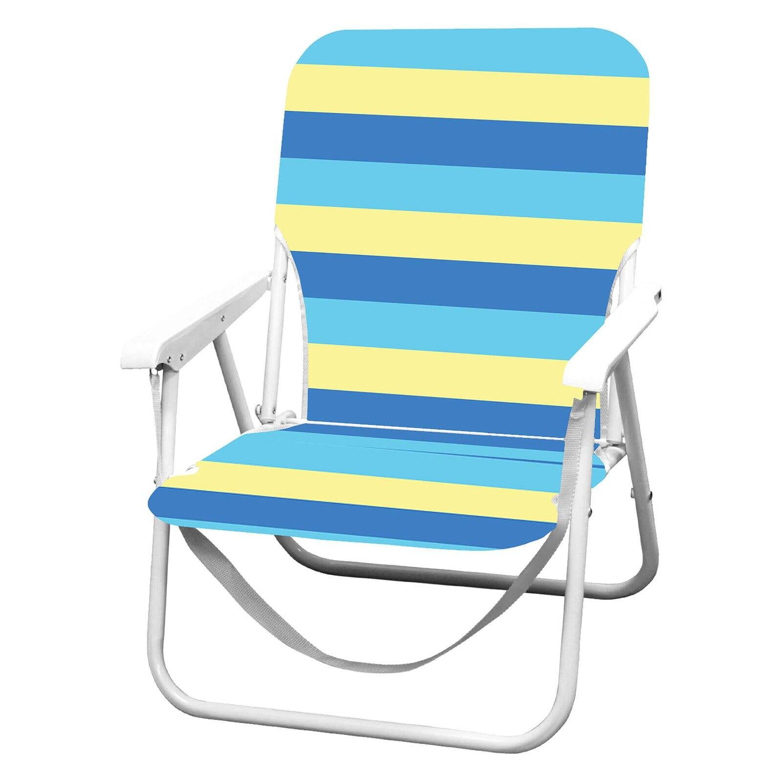 Caribbean Joe Folding Beach Chair Blue Yellow Stripes Walmart Com