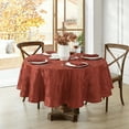 thumbnail image 2 of Elegant Woven Leaves Jacquard Damask Tablecloth - 60" x 84" Oval - Spice Red - Elrene Home Fashions, 2 of 4