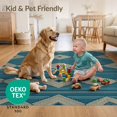 thumbnail image 4 of ODIKA 2'x3' Ultra-Soft Accent Mat, Geometric Stripe Abstract Block Bands Vertical Ombre Striped Boho Refined None Washable, Bare feet friendly, Easy Care Indoor rug for Bedside, Footrest, 4 of 7