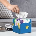 thumbnail image 6 of Sikiie Cool Unicorn Star Golden Leather Tissue Box Cover Square, tissue box holder, Tissue Box with Bottom Belt-5.2”x5.2”x5.2”, 6 of 7