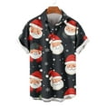 thumbnail image 3 of Mens Christmas Hawaiian Shirts Party Short Sleeve Button Down Shirt Turndown Collar Blouse, 3 of 5