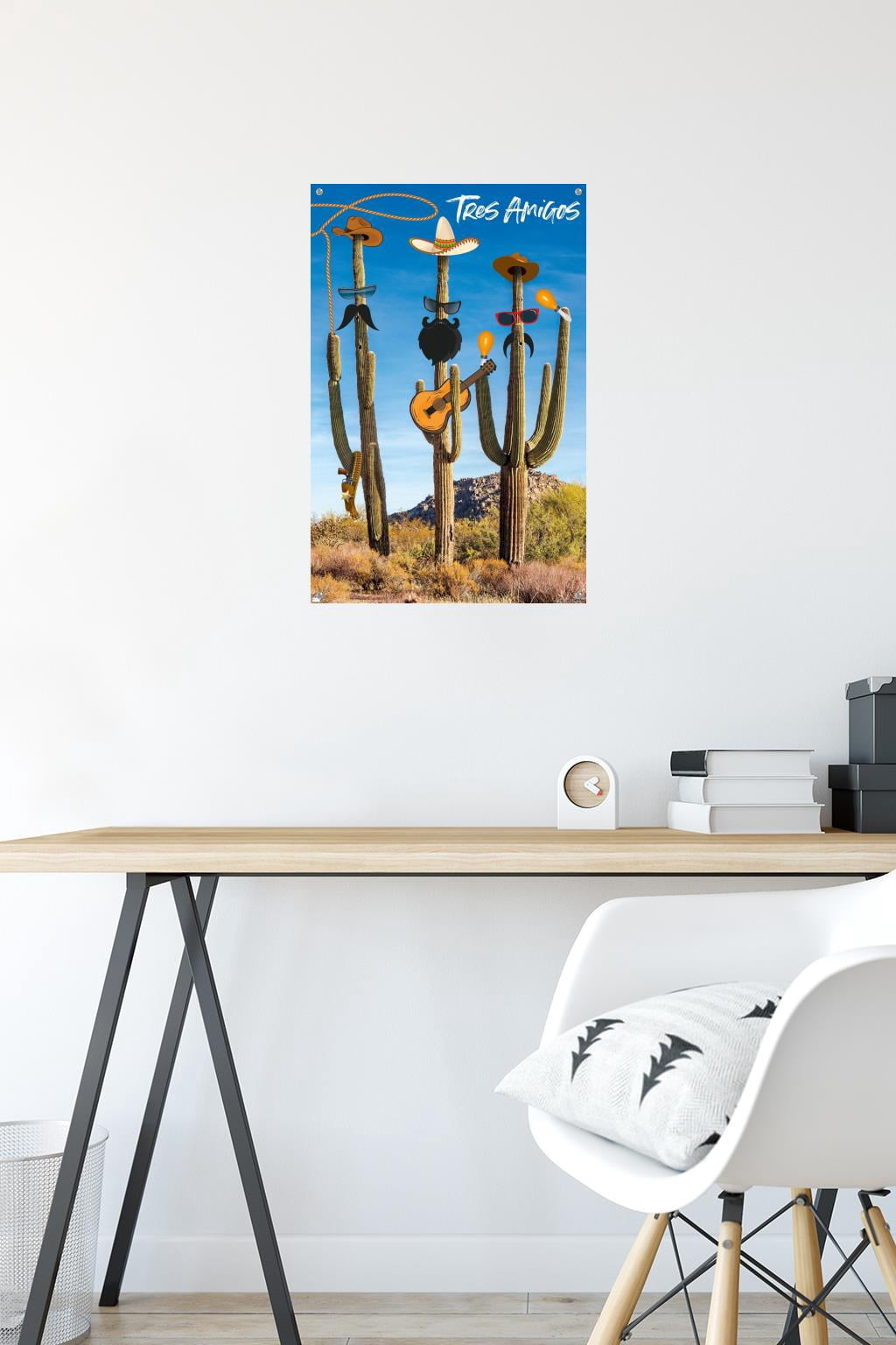 Cactus -Tres Amigos Wall Poster with Pushpins, 14.725" x 22.375"