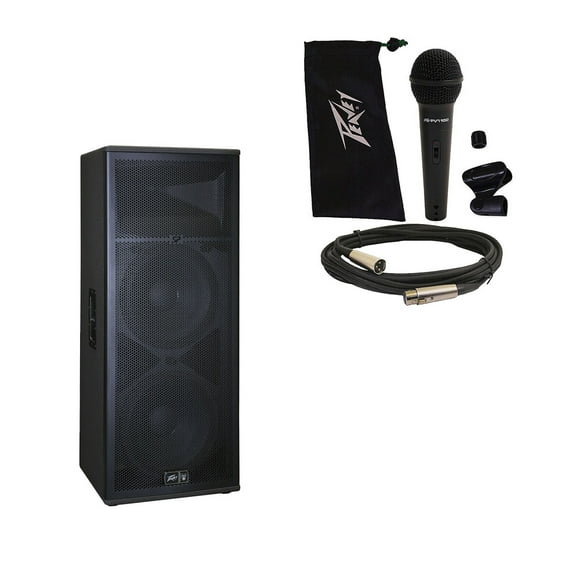 Peavey SP 4 Pro Audio DJ Passive 4000W Dual 15" 3-Way PA Speaker & PVi 100 Mic