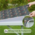 thumbnail image 6 of Colorful Mushroom Group Blue Pattern Square Fitted Tablecloth with Elastic Edge,Square Table Cover,Washable Elastic Table Cover for Home Kitchen Party Decor 34"x34", 6 of 6