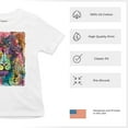 thumbnail image 4 of Tee Hunt Dean Russo Colorful Lion Head Youth T-Shirt Wild Life King Roar Kids, White, Large, 4 of 5