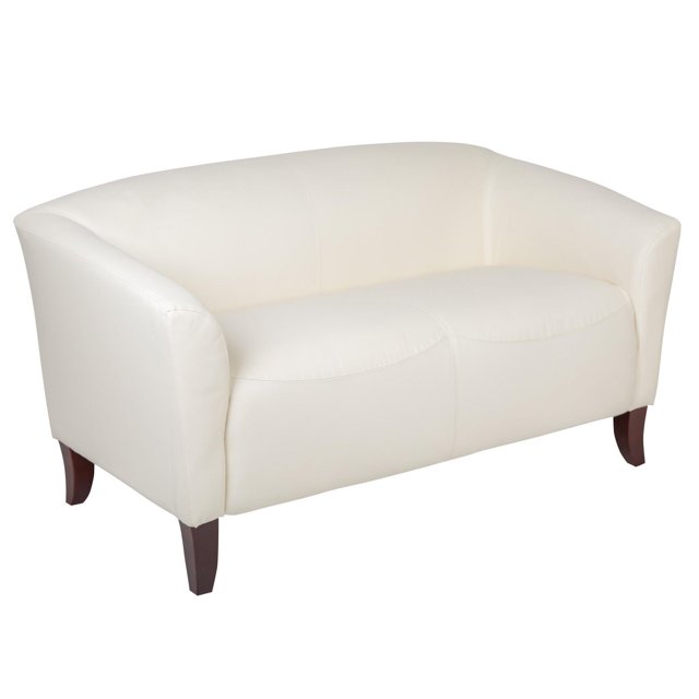 HERCULES Imperial Series White Leather Loveseat