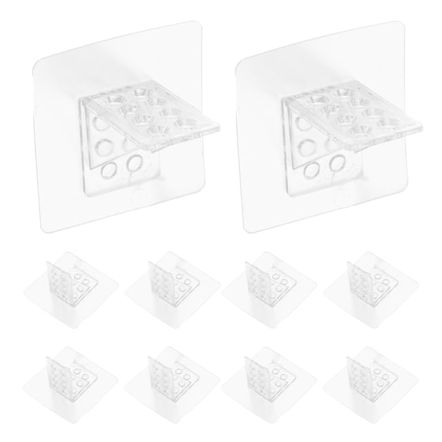 ADDHAT 12Ud Clips Transparentes Para Estantes Sin Perforación Soporte Para Gabinetes Y Organizador Hogar