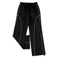 thumbnail image 2 of Gibobby Pantalones cargo para mujer Pantalones casuales sueltos con correa de múltiples bolsillos para mujer Pantalones tejidos de ropa de trabajo recta de cintura(Negro,XL), 2 of 5