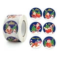 thumbnail image 4 of serony 500 Pieces/Roll Gift Box Packing Labels Christmas Themed Santa Claus Stickers Paper Adhesive DIY Round Decal, 4 of 7