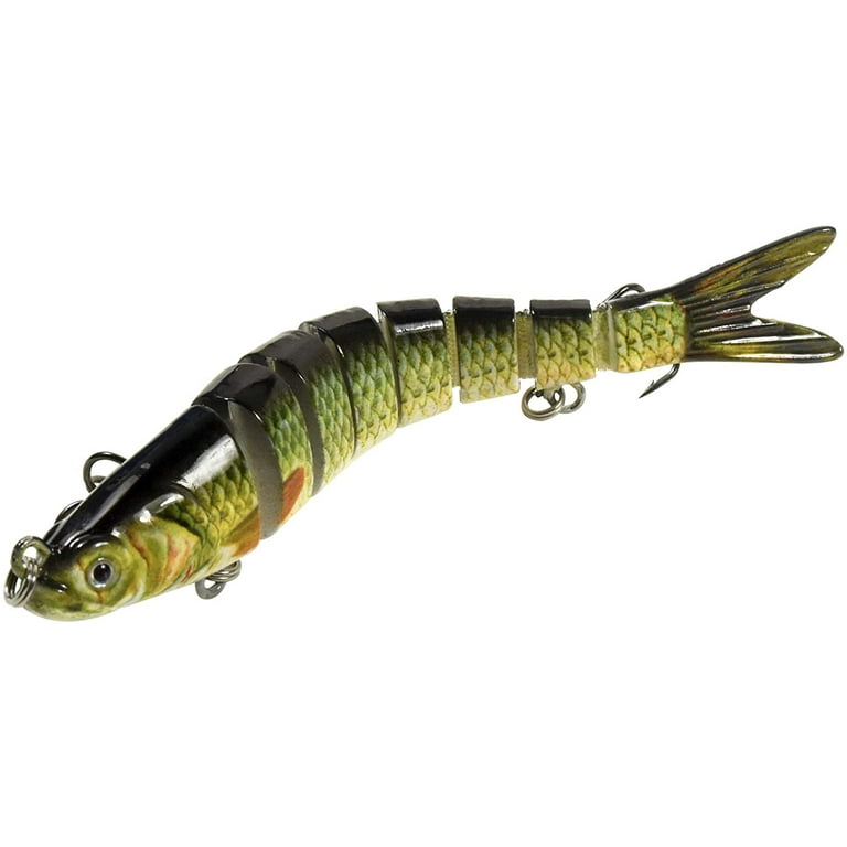 Pack of 5 Multi Jointed Minnow Fishing Lure 2 Sections Bass Swimbait for Pike Walleye & Trout 10.5CM/4.13/9.6G