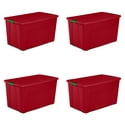 4-Pack Sterilite 45-Gallon Wheeled Storage Tote (Red Christmas)