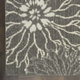 thumbnail image 5 of 2â€™ x 10â€™ Charcoal and Blue Big Flower Runner Rug, 5 of 5