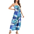 thumbnail image 4 of Women's Tropical Summer Maxi Dress Spaghetti Strap Sleeveless Monstera Leaf Print Loose Fit Flowy Long Dress Casual Beach Vacation Holiday Party Sun Dress, 4 of 9