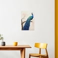thumbnail image 2 of ZHONGYUTONG Blue Peacock Wall Art Beautiful Animal Canvas Prints Elegant Proud Peacock Picture Living Room Bathroom Bedroom Decor Frame (28" x 42"), 2 of 6