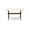 thumbnail image 4 of East West Furniture Table/4 Light Beige Chair/1 Bench in Distressed Jacobean, 4 of 17
