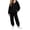 Black, variant on AherBiu Kids Teen Girls Sweatsuits Full Zip up Hooded Sweatshirt Jacket with Joggers Sweatpants Sets 2 Piece Outfits(12-13Years,Gray)