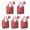 Red Christmas Deer, variant on 5 Pack Foldable Shopping Bag,Red Christmas Patchwork Pattern Reusable Grocery Bags with Pockets,Large Reusable Tote Bags with Handles Waterproof & Lightweight