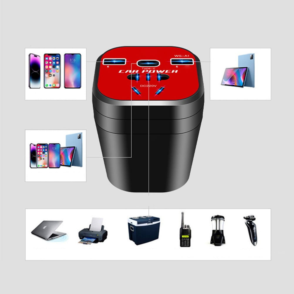 150W 12V 24V To 220V Car Power Inverter Led Display 3 USB Ports + Transformer