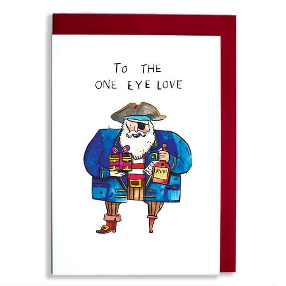 Pirate-Themed Greeting Card for Your One-Eyed Love – Humorous Design with Gifts – Perfect for Valentine's Day or Any Romantic Occasion