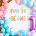 thumbnail image 1 of 1st Birthday Party Backdrop Decorations Decal, First Birthday Party Wall Decor for Boy Girl (Brown) (Colored Letters), 1 of 7